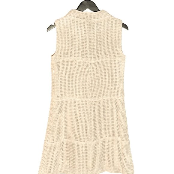 Chanel SS13 Ivory Open Knit Double Breasted Silk Sleeveless Dress - Picture 6 of 12